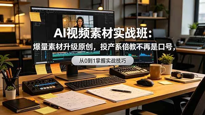 （19085期）AI视频素材实战班：爆量素材升级原创，投产翻倍不再是口号，0-1系统教学实战落地-副业吧