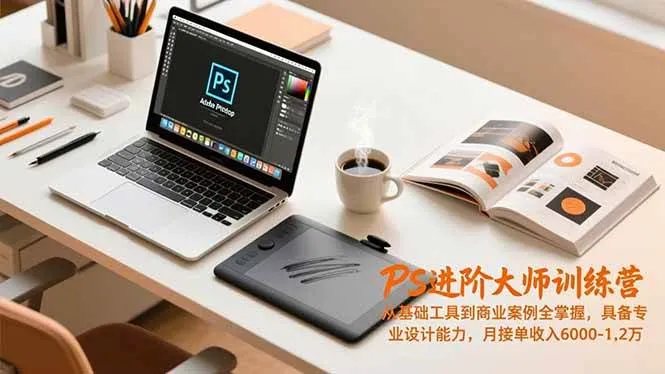 (16868期)PS进阶大师训练营,从基础工具到商业案例全掌握,具备专业设计能力,月接单收入6000-1.2万-副业吧