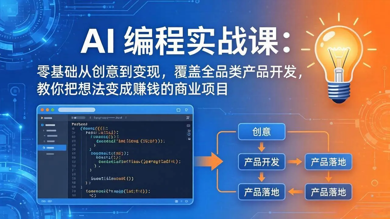 (18533期)AI编程实战课-第三期-5月19更新:零基础从创意到变现,覆盖全品类产品开发,把想法变成赚钱项目-副业吧