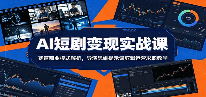 AI短剧变现实战课：赛道商业模式解析，导演思维提示词剪辑运营求职教学-副业吧