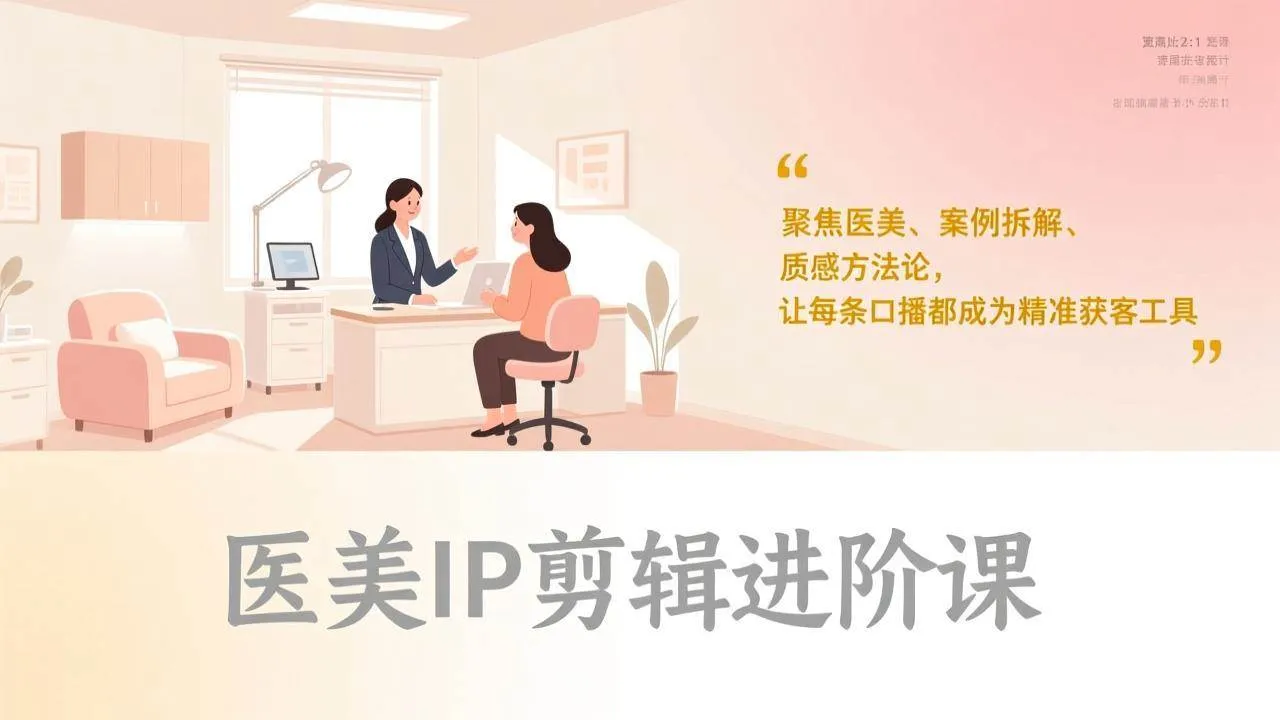 （17303期）医美IP剪辑进阶课，聚焦医美、案例拆解、质感方法论，让每条口播都成为精准获客工具-副业吧