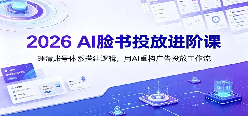 2026 AI脸书投放进阶课:理清账号体系搭建逻辑,用AI重构广告投放工作流(更新)-副业吧