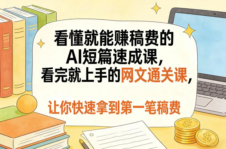 看懂就能賺稿费的AI短篇速成课,看完就上手的网文通关课,让你快速拿到第一笔稿费(更新1008)-副业吧