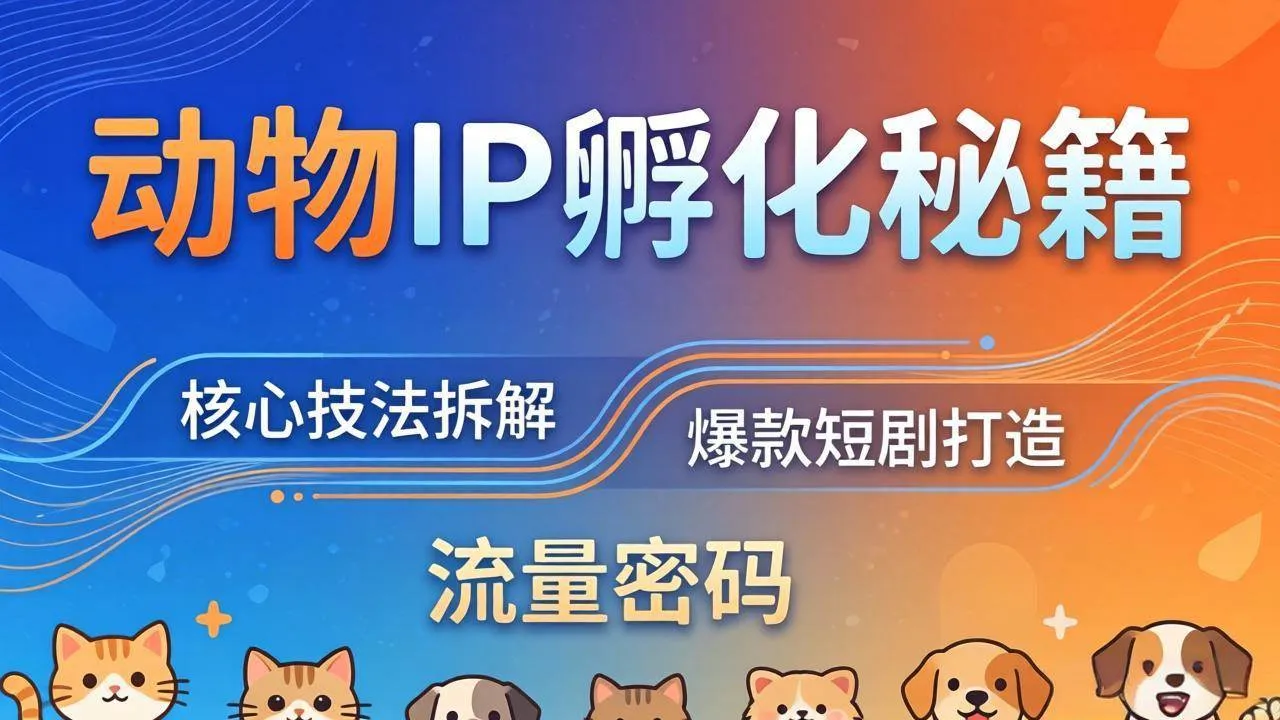 （18207期）动物IP孵化全套秘籍，三大核心技法拆解，打造爆款萌宠短剧，轻松拿捏赛道流量密码-副业吧