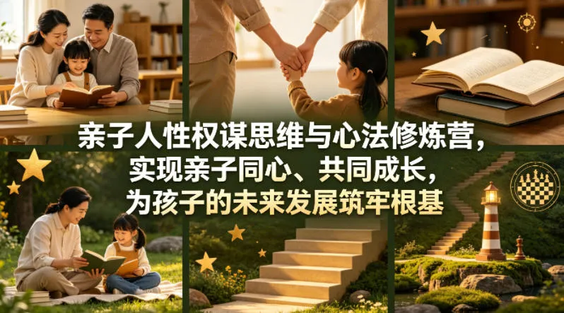 亲子人性权谋思维与心法修炼营，实现亲子同心、共同成长，为孩子的未来发展筑牢根基【音频】-副业吧