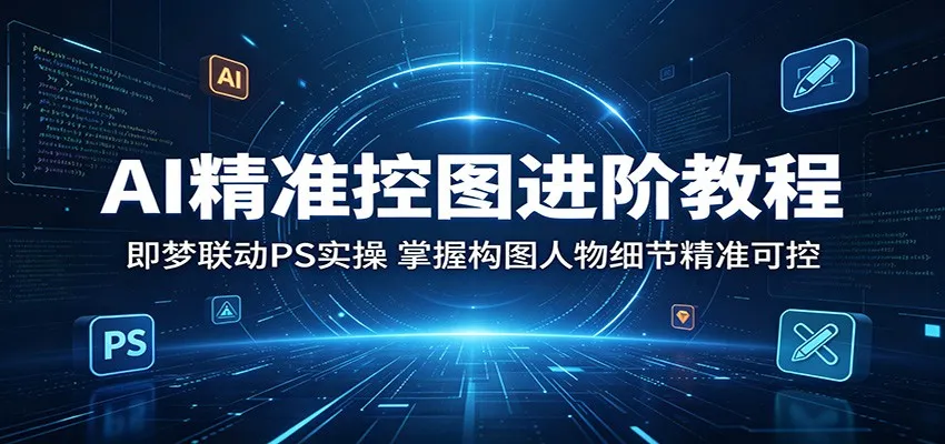 AI精准控图进阶教程：即梦联动PS实操，掌握构图人物细节精准可控-副业吧