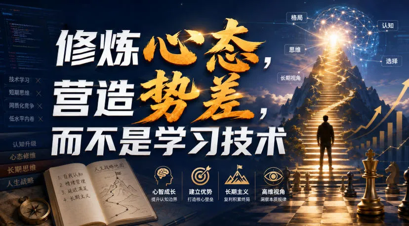 付费文章:修炼心态,营造势差,而不是学习技术-副业吧