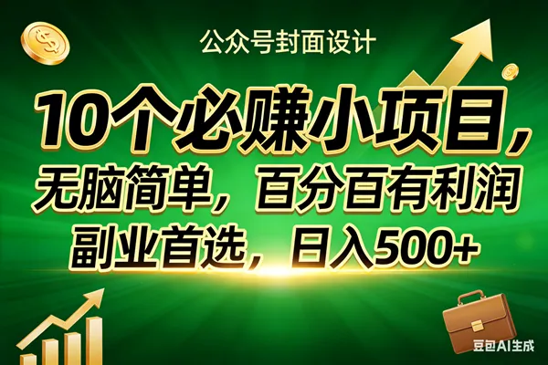 （17694期）10个必赚小项目，无脑简单，百分百有利润，副业首选，日入400+-副业吧