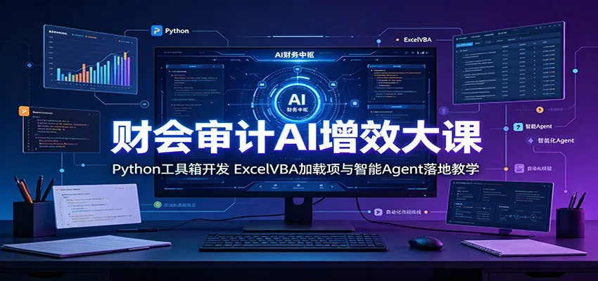 财会审计AI增效大课：Python工具箱开发，ExcelVBA加载项与智能Agent落地教学-副业吧