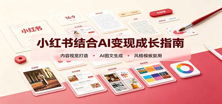 小红书结合AI变现成长指南：账号精准定位，内容视觉打造，搭建可复制流量获客体系-副业吧