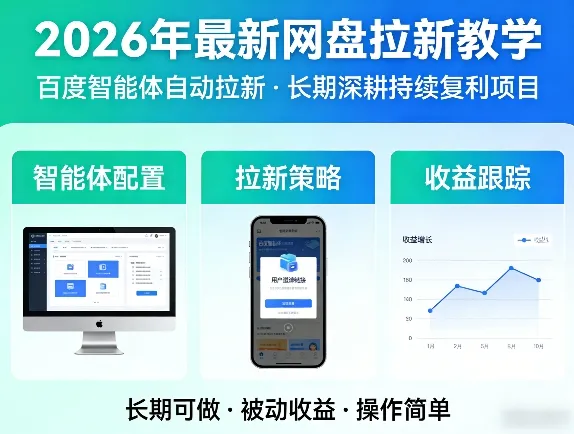 2026年最新网盘拉新教学（百度智能体自动拉新）,一个可以长期深耕、持续复利的项目-副业吧