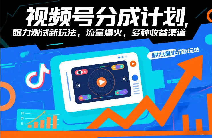 视频号分成计划，眼力测试新玩法，流量爆火，多种收益渠道-副业吧