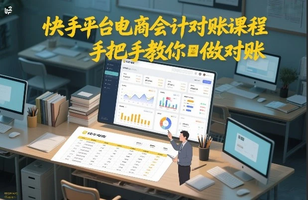 【精】快手平台电商会计对账课程，手把手教你做对账-副业吧