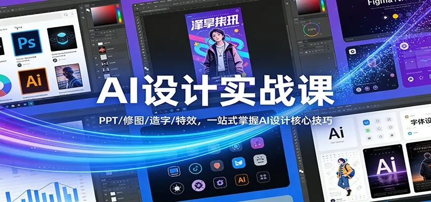 AI设计实战课：PPT/修图/造字/特效，一站式掌握AI设计核心技巧-副业吧