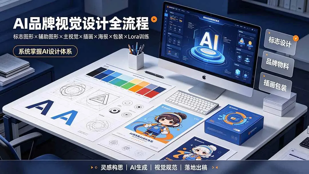 (19372期)AI品牌视觉设计全流程:标志图形×辅助图形×主视觉×插画×海报×包装×Lora训练,系统掌握AI设计体系-副业吧 (19372期)AI品牌视觉设计全流程:标志图形×辅助图形×主视觉×插画×海报×包装×Lora训练,系统掌握AI设计体系-副业吧