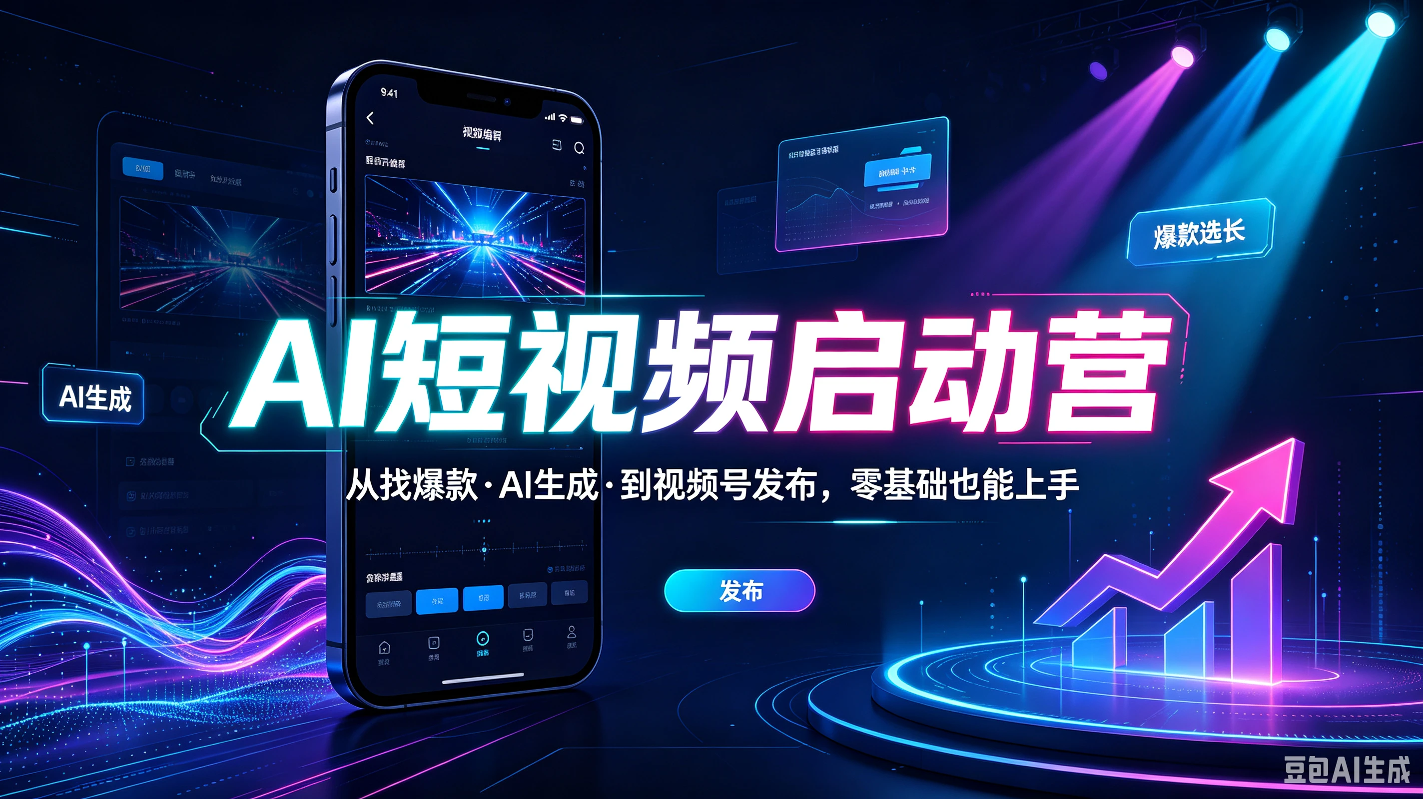 【精】AI短视频启动营,从找爆款·AI生成·到视频号发布,零基础也能上手-副业吧