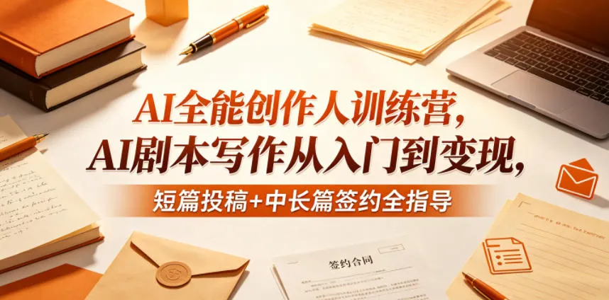 AI全能创作人训练营,AI剧本写作从入门到变现,短篇投稿+中长篇签约全指导-副业吧