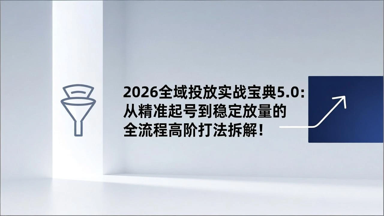 2026全域投放实战宝典5.0：从精准起号到稳定放量的全流程高阶打法拆解！-副业吧