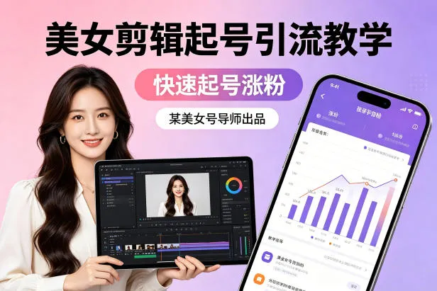 某美女号导师出品：美女剪辑起号引流教学，快速起号涨粉-副业吧
