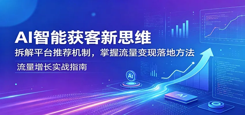 AI智能获客新思维：拆解平台推荐机制，掌握流量变现落地方法-副业吧