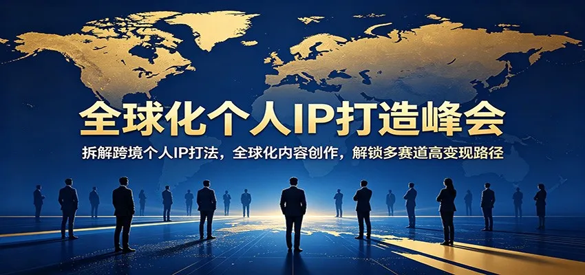 全球化个人IP打造峰会：拆解跨境个人IP打法，全球化内容创作，解锁多赛道高变现路径-副业吧