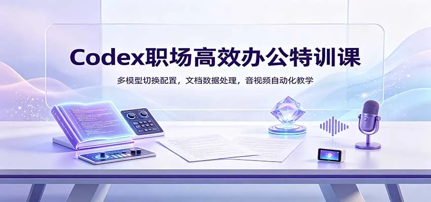Codex职场高效办公特训课：多模型切换配置，文档数据处理，音视频自动化教学-副业吧