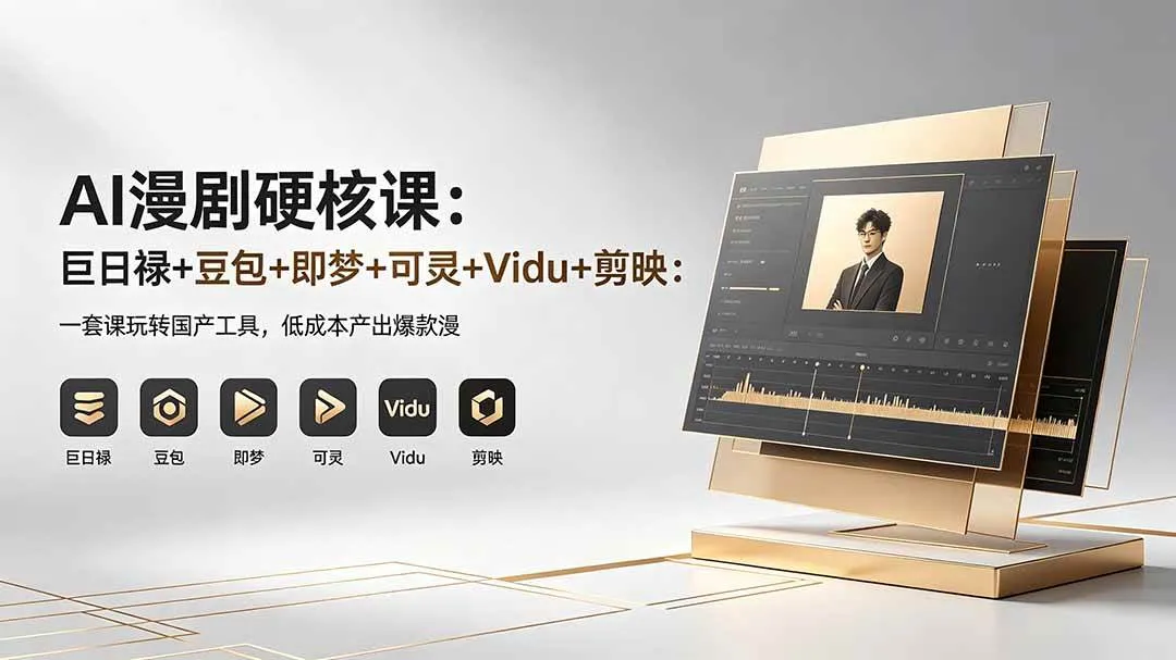 （18280期）AI漫剧硬核课：巨日禄+豆包+即梦+可灵+Vidu+剪映：一套课玩转国产工具，低成本产出爆款漫剧-副业吧