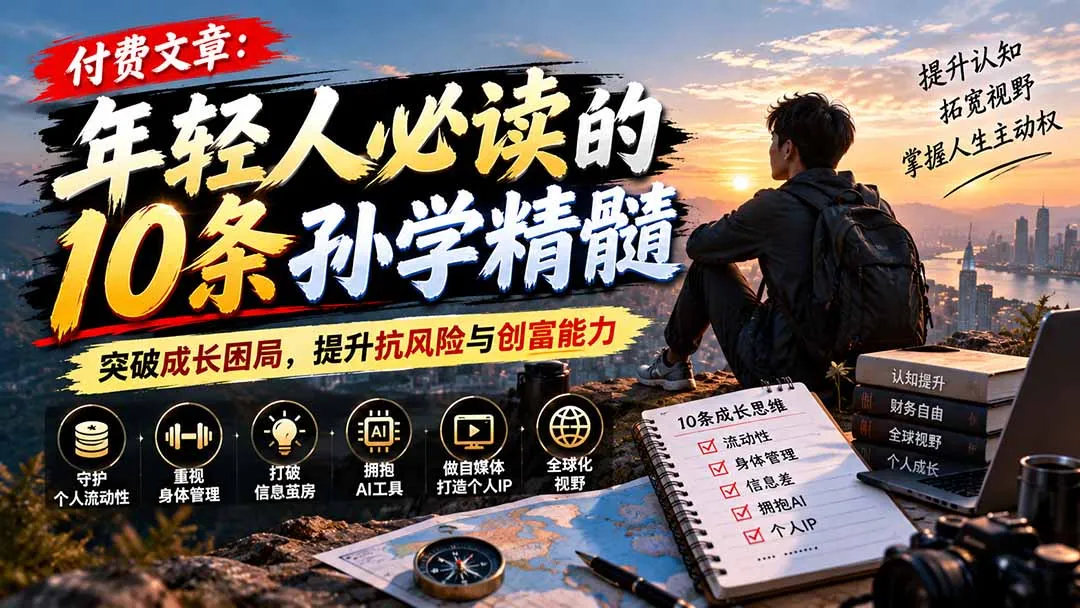 付费文章:年轻人必读的10条孙学精髓,突破成长困局,提升抗风险与创富能力-副业吧