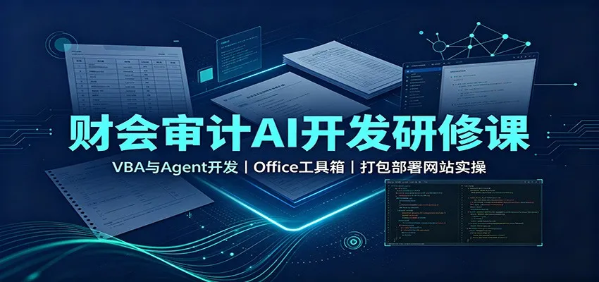 财会审计AI开发研修课：VBA与Agent开发，Office工具箱，打包部署网站实操-副业吧