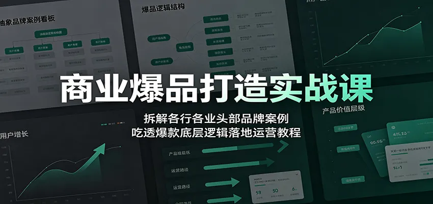 商业爆品打造实战课：拆解各行各业头部品牌案例，吃透爆款底层逻辑落地运营教程-副业吧