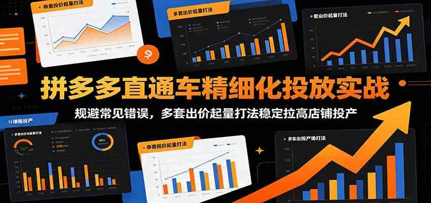 拼多多直通车精细化投放实战:规避常见错误,多套出价起量打法稳定拉高店铺投产-副业吧