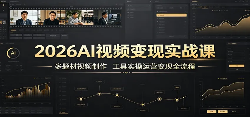 2026AI视频变现实战课:多题材视频制作,工具实操运营变现全流程-副业吧