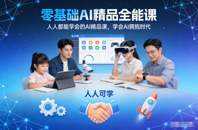 零基础AI精品全能课，人人都能学会的AI精品课，学会AI拥抱时代-副业吧