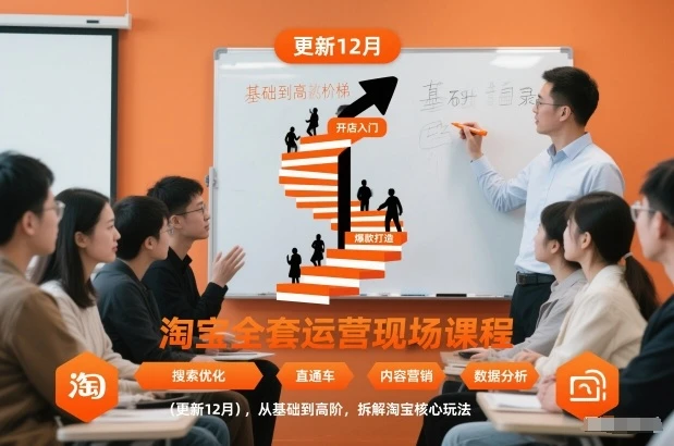 【精】淘宝全套运营现场课程(更新26年1月)，从基础到高阶，拆解淘宝核心玩法-副业吧